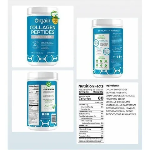 726g COLLAGEN PEPTIDES +PROBIOTICS DATE 2025 của MỸ BỘT PHA NƯỚC