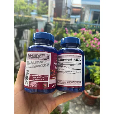 MẪU MỚI  Mỹ VIÊN UỐN G CHỐNG NẮNG LỰU PURITAN'S PRIDE POMEGRANATE EXTRACT 250MG 120 VIÊN