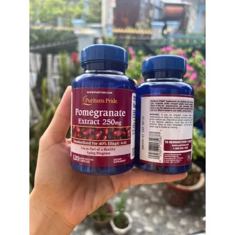 MẪU MỚI  Mỹ VIÊN UỐN G CHỐNG NẮNG LỰU PURITAN'S PRIDE POMEGRANATE EXTRACT 250MG 120 VIÊN