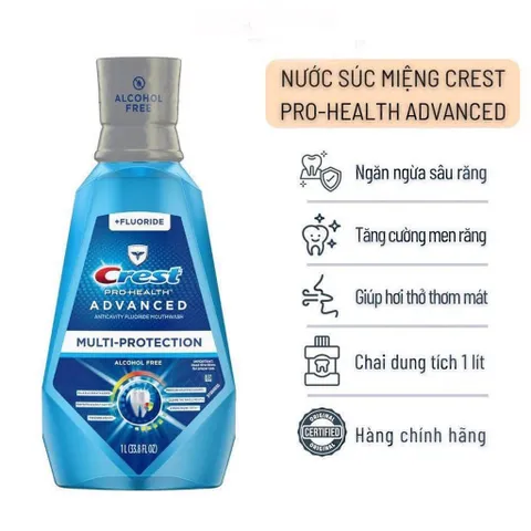 Nước Súc Miệng Crest Pro Health Advance Mỹ - 1000ml ( 1 lít)
