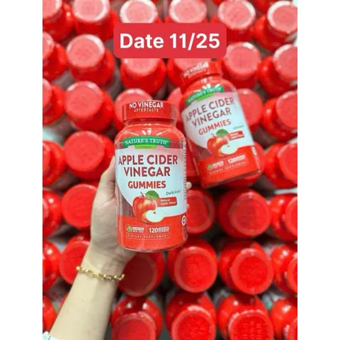 CHÍNH HÃNG Kẹo dẻo giấm táo date 11/ 2025 Nature's Truth Apple Cider Vinegar Gummies Của Mỹ