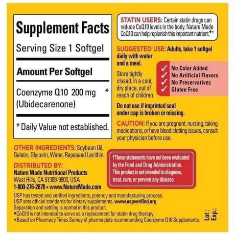 COQ10 200 MG - VIÊN UỐNG HỖ TRỢ TIM MẠCH - HỘP 140 VIÊN ( DATE XA 2026)