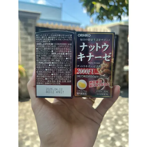 Viên uố ng chố ng đ ột qu ỵ, ta i biế n Natto Kinase 2000FU Orihiro Nhật.