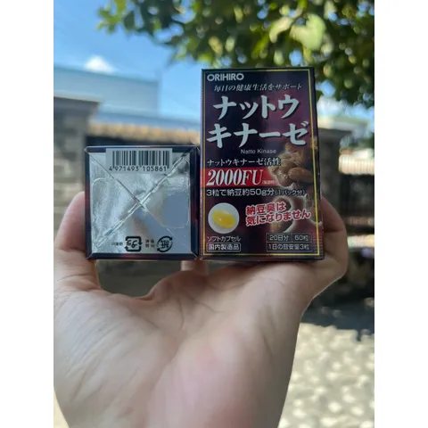 Viên uố ng chố ng đ ột qu ỵ, ta i biế n Natto Kinase 2000FU Orihiro Nhật.