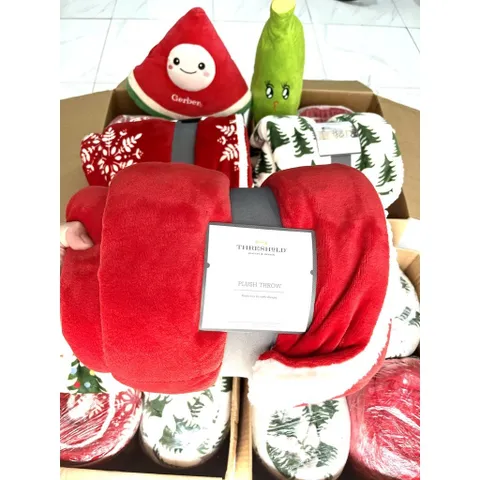 Chăn Mền Mẫu Giáng Sinh Threshold Plush Throw Blanket của Mỹ. 127x152.4 cm