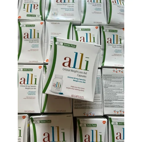 date 8/2025 CHÍNH HÃNG MỸ ALLI ORLISTAT 60 MG CAPSULES WEIGHT LOSS AID 60 VIÊN và 120 VIÊN