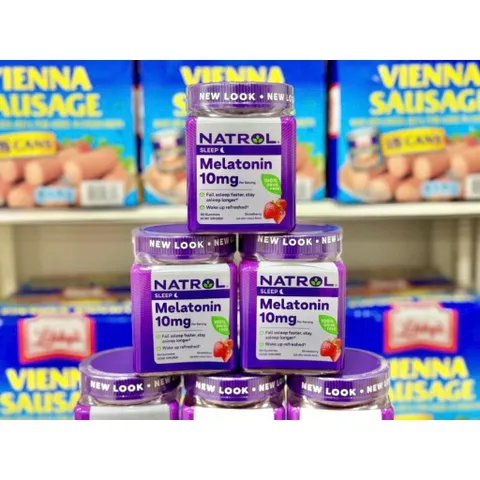 Mẫu mới Kẹo ngủ Natrol Gummies Melatonin 10mg 90 viên. Date 2025