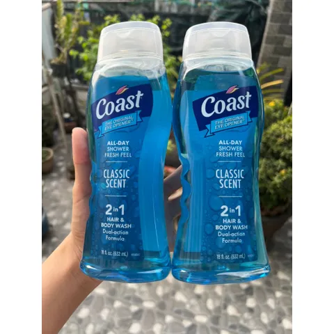 [MẪU MỚI 2002] Sữa Tắm Gội COAST 2in1 HAIR & BODY WASH DUAL ACTION FORMULA 532ml