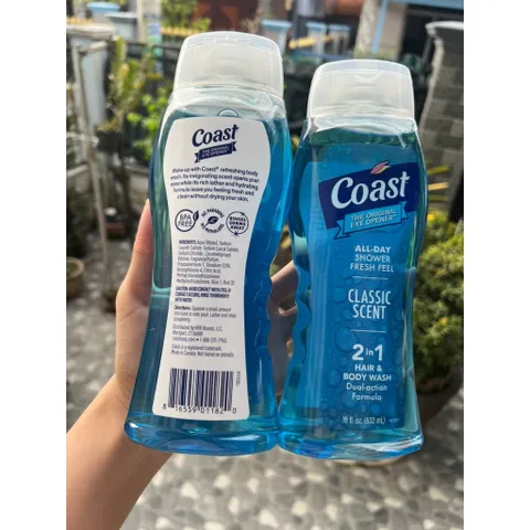 [MẪU MỚI 2002] Sữa Tắm Gội COAST 2in1 HAIR & BODY WASH DUAL ACTION FORMULA 532ml
