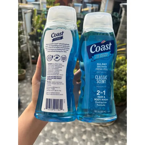 [MẪU MỚI 2002] Sữa Tắm Gội COAST 2in1 HAIR & BODY WASH DUAL ACTION FORMULA 532ml