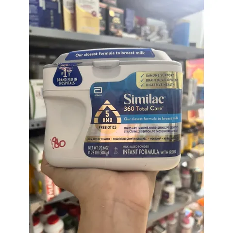 date năm 2026 Sữa Similac 360 Total Care 5 HMO Prebiotics nhựa xanh 584g cho bé của MỸ