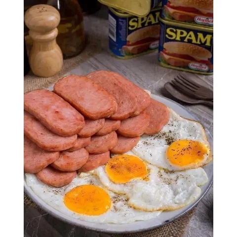 Thịt hộp Spam 25% Less Sodium 340g Mỹ Ít Muối Ít Mặn Xông Khói (Date 2026)