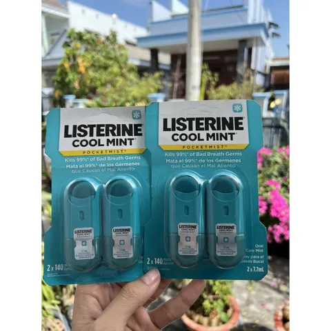 [Hàng Mỹ] Xịt Thơm Miệng Listerine Pocketmist (vỉ 2 chai x 7,7ml) 832310