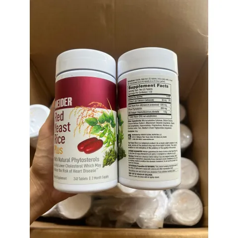 VIÊN MEN GẠO ĐỎ WEIDER RED YEAST RICE PLUS MỸ HỘP 240 VIÊN