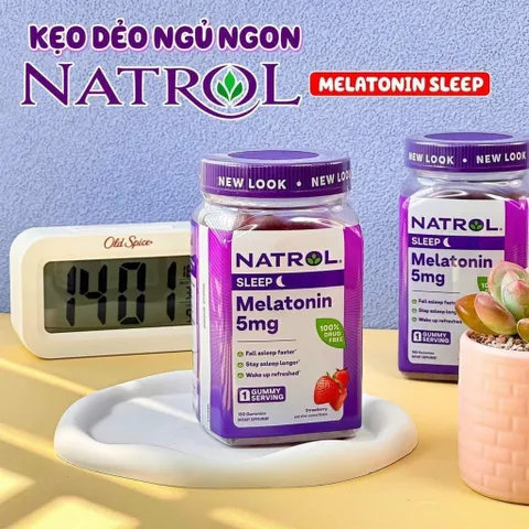 [Chính hãng] Kẹọ Dẻo Giúp Ngủ Ngon Natrol 5Mg Sleep 180 Viên Vị Dâu 832317