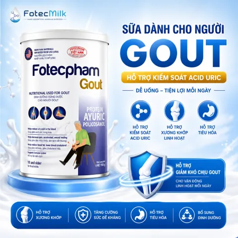 Sữa Bột Fotechpham Việt Nam Dinh Dưỡng Hỗ Trợ Ổn Định Axit Uric Bảo Vệ Xương Khớp 400G Fotecmilk