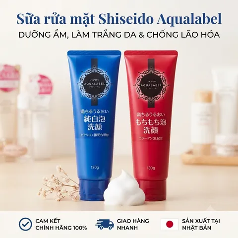 Sữa Rửa Mặt Shiseido Aqualabel Dưỡng Ẩm Dưỡng Da Sáng Mịn - Hàng Nội Địa Nhật Bản