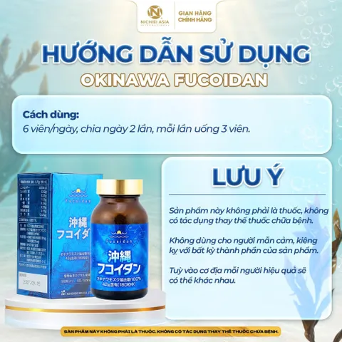 OKINAWA FUCOIDAN 180 viên - Hỗ trợ tăng cường sức đề kháng và sức khỏe Nhật Bản