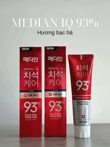 Kem Đánh Răng Median Dental IQ 93% Màu Đỏ - Trắng Răng, Thơm Miệng 120g 🔥 Giá Sỉ Tốt Nhất