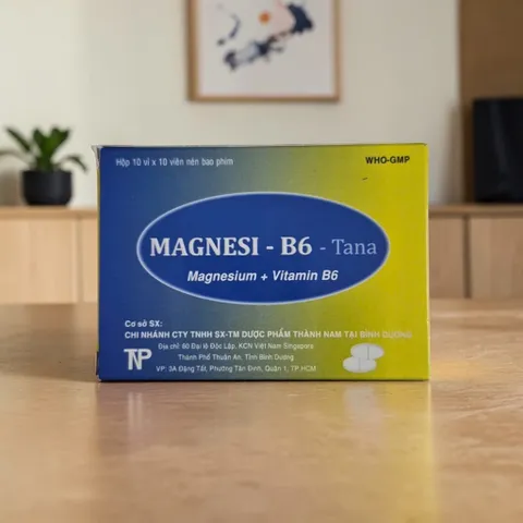 Viên uống bổ sung Magnesi và vitamin B6 giảm chuột rút,căng thẳng-Hộp 100 viên- Tana