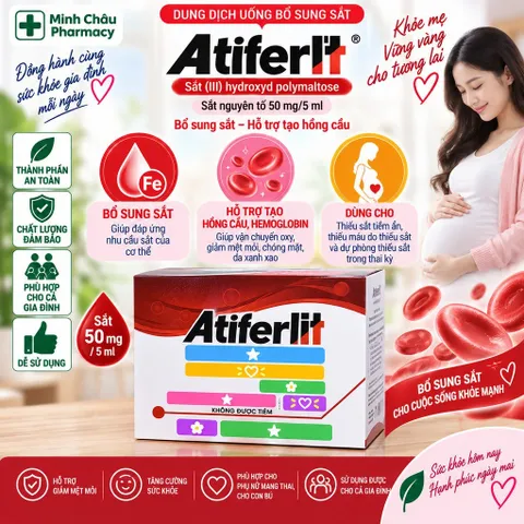 Dung Dịch A-t-i-f-e-r-l-i-t Bổ Sung Vi Chất Khoáng Chất Giúp Tăng Cường Thể Trạng Hộp 30 Ống x 5ml