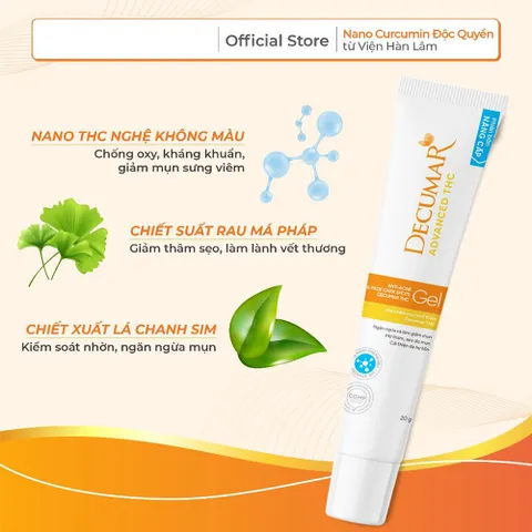 Decumar THC 20g – Gel Chấm Mụn Hỗ Trợ Giảm Mụn, Mờ Thâm, Chăm Sóc Da Sau Mụn
