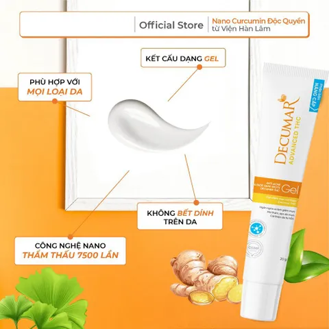 Decumar THC 20g – Gel Chấm Mụn Hỗ Trợ Giảm Mụn, Mờ Thâm, Chăm Sóc Da Sau Mụn