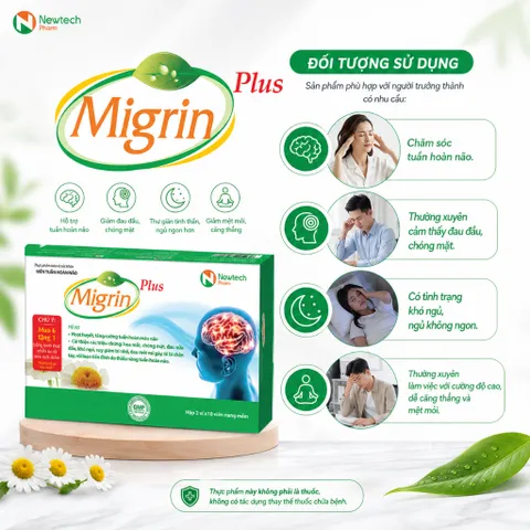 Migrin Plus Hộp 20 Viên – Hỗ Trợ Tuần Hoàn Não, Chăm Sóc Não Bộ Và Giấc Ngủ