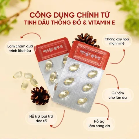 Viên uống dầu Max Gold Solution Thông đỏ Hàn Quốc Made in Korea
