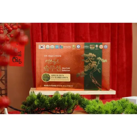 Viên uống dầu Max Gold Solution Thông đỏ Hàn Quốc Made in Korea