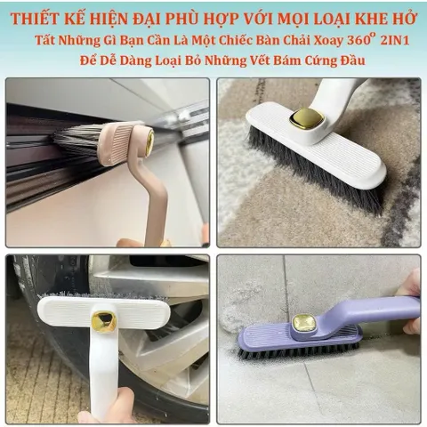 Bàn Chải Khe Hở Xoay 360° Đa Năng - Làm Sạch Kẽ Gạch, Mọi Ngóc  Cửa Nhà Bếp, Toilet