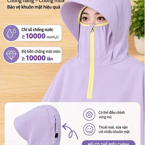 Áo Mưa Đi Xe Máy Bộ quần áo mưa Xe Máy Cánh Dơi Choàng Vải Cao Cấp 4 Màu Chống Rách Trùm Kín Chống Nước Có Lỗ Xỏ Gương