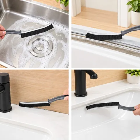 Bàn Chải Vệ Sinh Khe Hở Cửa Sổ , Bồn Rửa Bát Đa Năng Nhỏ Gọn, Lông Cứng, Thiết Kế Tiện Lợi