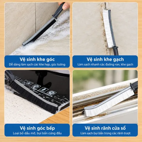 Bàn Chải Vệ Sinh Khe Hở Cửa Sổ , Bồn Rửa Bát Đa Năng Nhỏ Gọn, Lông Cứng, Thiết Kế Tiện Lợi