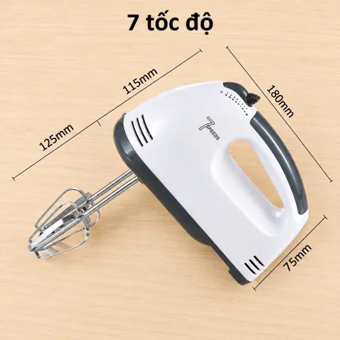 Máy Đánh Trứng Cầm Tay 7 Tốc Độ Tặng 4 Đầu Đánh Cao Cấp, Nhiều Chức Năng Hoạt Động Mạnh Mẽ