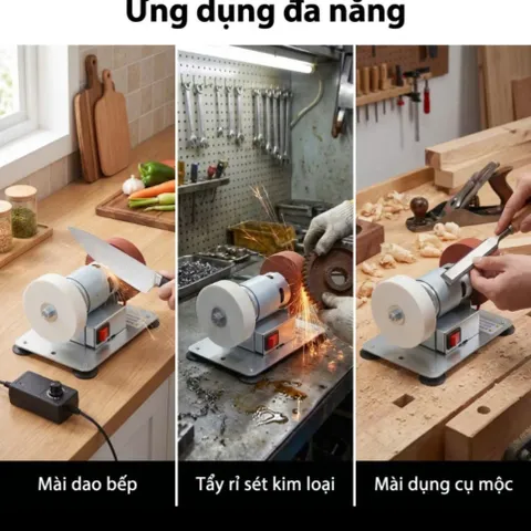 Máy Mài 2 đá Mini Để Bàn, Dụng Cụ điện Cơ Máy Mài Máy Mài Đa Năng Bền Bỉ Máy Đánh Bóng Và Loại Bỏ Gỉ Sét , Mài Kéo