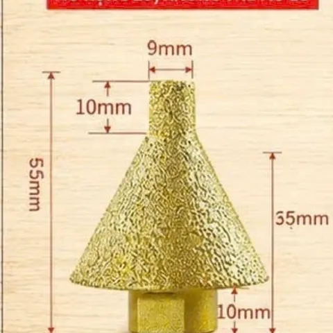 Mũi Khoan Kim Cương Hình Nón, Đá lỗ Mở lỗ Kim Cương Hình nón Phay Cỡ 38mm Và 50mm