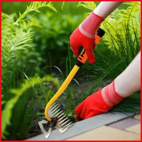 Dụng Cụ Làm Vườn Bằng Thép Không Rỉ, Dụng Cụ Cào Cỏ Tay Cầm Dài, 11 Răng, Nhỏ Gọn Dễ Sử Dụng