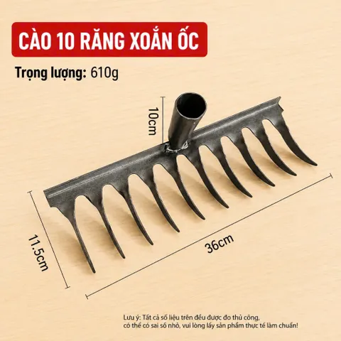Cào Cỏ 10 Răng Xoắn Ốc Sắc Bén Dày Dặn Tiện Lợi Sử Dụng Dễ Dàng