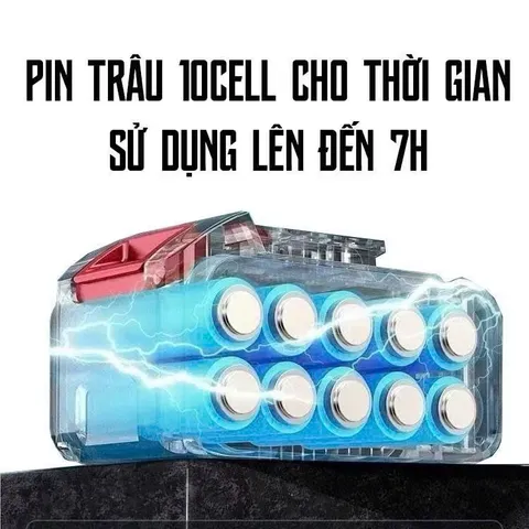 Quạt Tích Diện Pin 10 Cell, Quạt Sắt , Cánh Sắt ,Chạy Liên Tục & Tiếng. Quạt Tích Điện Pin Trâu Để Bàn