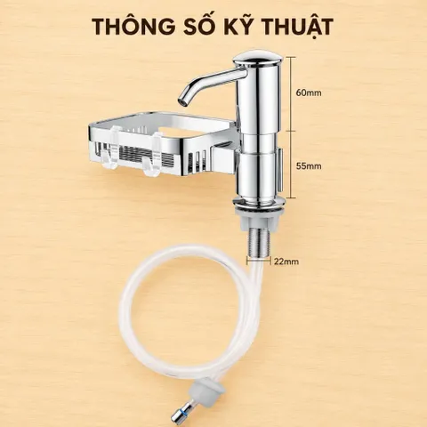 Vòi bơm nước rửa chén hút chất tẩy rửa, lắp đặt dễ dàng, xoay 360 độ nút ấn mượt mà