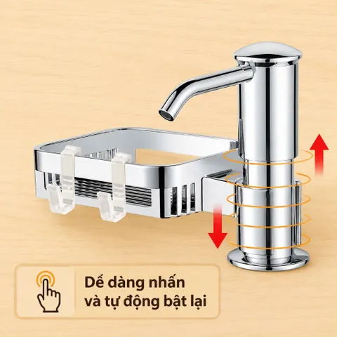 Vòi bơm nước rửa chén hút chất tẩy rửa, lắp đặt dễ dàng, xoay 360 độ nút ấn mượt mà