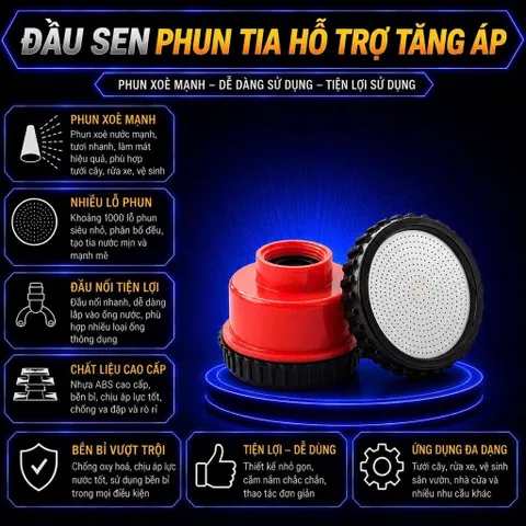 Vòi sen tưới cây 1000 lỗ chuyên dùng tưới cho rau, lan và hoa cây cảnh không bị dập nát, rửa trôi đất nhẹ nhàng