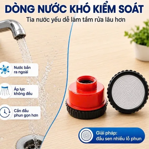 Vòi sen tưới cây 1000 lỗ chuyên dùng tưới cho rau, lan và hoa cây cảnh không bị dập nát, rửa trôi đất nhẹ nhàng