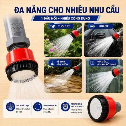 Vòi sen tưới cây 1000 lỗ chuyên dùng tưới cho rau, lan và hoa cây cảnh không bị dập nát, rửa trôi đất nhẹ nhàng