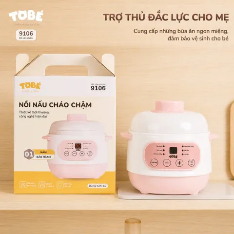 Nồi nấu cháo cho bé 1.0L nấu chậm ninh xương chưng yến hầm cách thủy bảo hành 12 tháng (Tặng Khay Hấp)