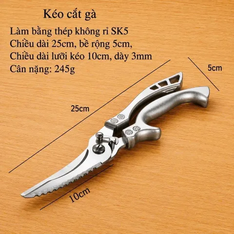 Kéo Đa Năng SK5 Cắt Gà , Vịt , Ngan - Cắt Xương Cộng Lực Siêu Bén Đa Năng Chất Liệu Thép Không Gỉ Cứng Cáp Chắc Chắn