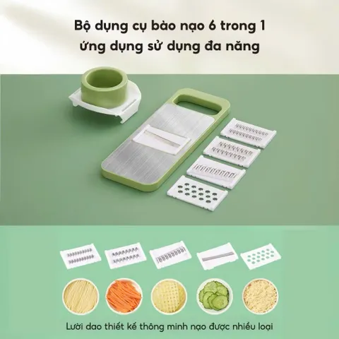 Dụng Cụ Nạo, Cắt Rau Củ Quả 5 Lưỡi Dao Inox 304 Không Rỉ - Dao Gọt Hoa Quả, Tay Cầm Nắm Tránh Đứt Tay Thông Minh
