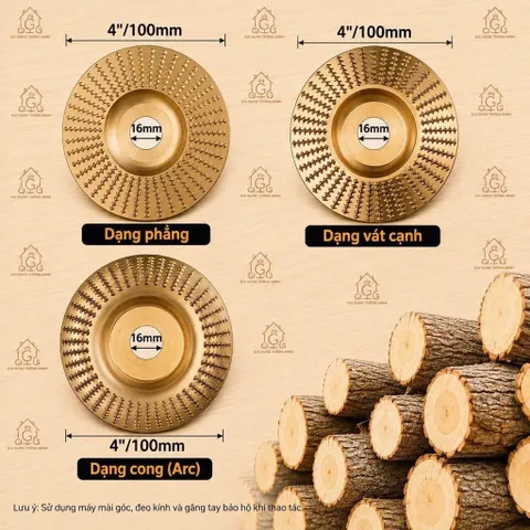 Combo 3 Đĩa Bào Gỗ Nhanh, Mài Nhám Phá Gỗ Cho Máy Cắt. Lắp Máy Cằm Tay