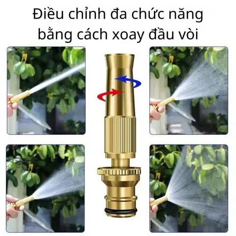 Vòi Xịt Tăng Áp 3 Chế Độ Xịt Áp Lực Nước Mạnh Dành Cho Tưới Cây Rửa Xe Làm Vườn, Loại Dây 5M-10M-15M-20M